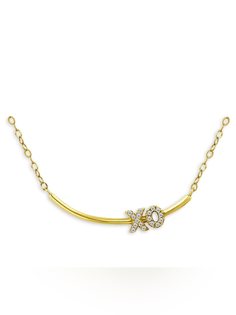 Aqua Pavé XO Bar Necklace - NWT
